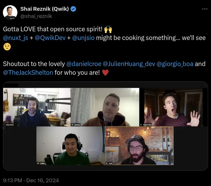 First meeting between NUXT and QWIK ❤️