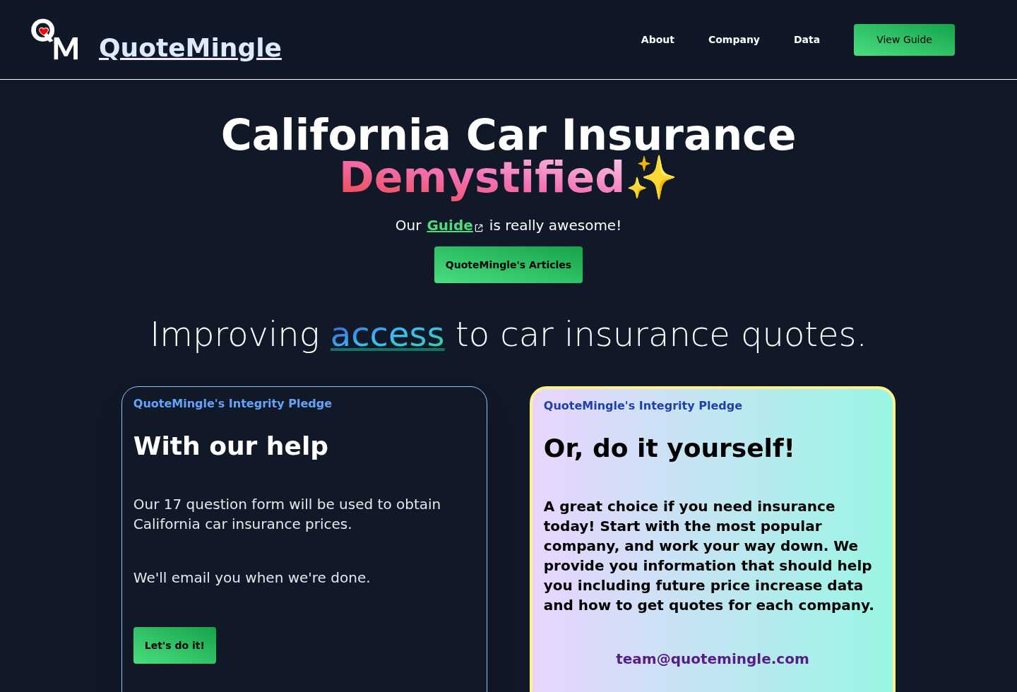 QuoteMingle - California Car insurance made easy!